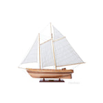 Sailboat Model 33" - America 1851 Yacht Cherry Wood with Foldable Masts - By Old Modern Handicrafts
