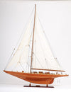 Shamrock Yacht Model – 48.5 Inch Wooden Sailboat – Handcrafted Nautical Display