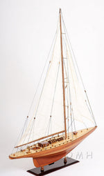 48.5 Inch Shamrock Wooden Yacht – Handmade J-Class Model for Nautical Decor
