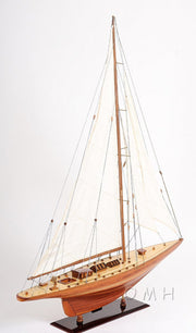 48.5 Inch Shamrock Wooden Yacht – Handmade J-Class Model for Nautical Decor