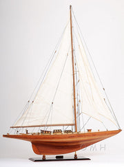 Wooden Shamrock Ship Model – 48.5 Inch Classic Sailboat Display for Office