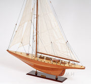 Shamrock Yacht Model – 48.5 Inch Wooden Sailboat – Handcrafted Nautical Display By Old Modern Handicrafts