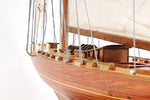 Shamrock Sailboat Model – 48.5 Inch Wooden Yacht – Decorative Maritime Art