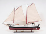 La Gaspesienne Painted Wooden Sailboat Model – Handcrafted 43 Inch Display By Old Modern Handicrafts