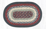 Earth Rugs MS-15 Blue/Burgundy Oval Swatch 10``x15``
