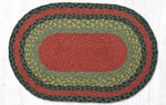 Earth Rugs MS-238 Burgundy/Olive/Charcoal Oval Swatch 10``x15``