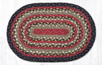 Earth Rugs MS-338 Burgundy/Olive/Charcoal Oval Swatch 10``x15``