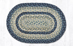 Earth Rugs MS-362 Breezy Blue/Taupe/Ivory Oval Swatch 10``x15``