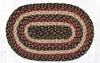 Earth Rugs MS-774 Burgundy/Black/Dijon Oval Swatch 10``x15``