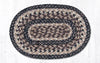 Earth Rugs MS-9-93 Black + Tan Oval Swatch 10``x15``