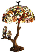Chloe Lighting CH1B441GA19-DT4 4 Light Tiffany-Style Featuring Flowers & Birds Double Lit Table Lamp Oval Shape 19" Shade