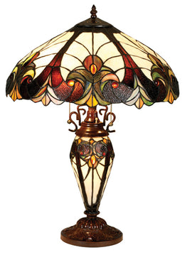 Chloe Lighting CH18780VI18-DT3 Liaison Tiffany-Style 3 Light Victorian Double Lit Table Lamp 18