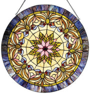 Chloe Lighting Tiffany-Glass Edwardian Man Decorative Window Panel