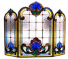Chloe Lighting CH1F201BV40-GFS Tiffany-Glass 3pcs Folding Victorian Fireplace Screen 40`` Wide