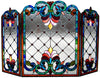 Chloe Lighting CH1F912BV44-GFS Tiffany-Glass 3pcs Folding Victorian Fireplace Screen 44`` Wide