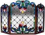Chloe Lighting CH1F912BV44-GFS Tiffany-Glass 3pcs Folding Victorian Fireplace Screen 44`` Wide