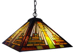 Chloe Lighting CH13118GM16-DH2 Tiffany-Style 2 Light Mission Hanging Pendant Fixture 16`` Shade