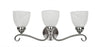 Chloe Lighting CH20191BN22-BL3 Transitional 3 Light Brushed Nickel Bath Vanity Wall Fixture White Alabaster Glass 22`` Wide
