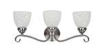 Chloe Lighting CH20191BN22-BL3 Transitional 3 Light Brushed Nickel Bath Vanity Wall Fixture White Alabaster Glass 22`` Wide