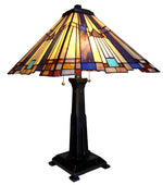 Chloe Lighting CH13004AM15-TL2 Flare Tiffany-style 2 Light Mission Table Lamp 15" Shade