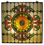 Chloe Lighting CH1P511CV25-GPN Tiffany-Glass Victorian Window Panel 25x25