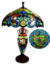 Chloe Lighting CH18648TV18-DT3 Demetra Aurora Tiffany-Style 3 Light Victorian Double Lit Table Lamp 18" Shade