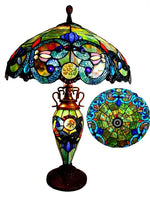 Chloe Lighting CH18648TV18-DT3 Demetra Aurora Tiffany-Style 3 Light Victorian Double Lit Table Lamp 18" Shade