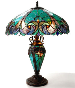 Chloe Lighting CH18780VG18-DT3 Liaison Tiffany-Style 3 Light Victorian Double Lit Table Lamp 18