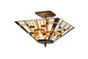 Chloe Lighting CH33290MS14-UF2 Farley Tiffany-Style Mission 2 Light Semi-Flush Ceiling Fixture 14`` Shade