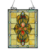 Chloe Lighting CH3P320VI24-GPN Avalon Tiffany-Glass Victorian Window Panel 18x25