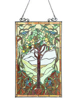 Chloe Lighting CH3P321FP32-GPN Olea Tiffany-Glass ``fruits Of Life`` Window Panel 20x32