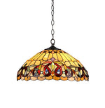 Chloe Lighting CH33353VR18-DH2 Serenity Tiffany-Style 2 Light Victorian Ceiling Pendent Fixture 18`` Shade