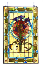 Chloe Lighting CH1P315PF32-GPN Tiffany-Glass Tulips Design Window Panel 20x32