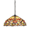 Chloe Lighting CH33352VR18-DH2 Byron Tiffany-Style 2 Light Victorian Ceiling Pendant Fixture 18`` Shade