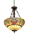 Hester, Tiffany-Style Victorian 2 Light Inverted Ceiling Pendent 18`` Shade