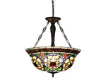 Chloe Lighting CH33391VG22-UH3 Harlan Tiffany-Style 3 Light Victorian Inverted Ceiling Pendant 22`` Shade