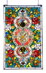 Chloe Lighting CH1P201BV32-GPN Eureka Sonaratiffany-Glass Victorian Window Panel 20x32