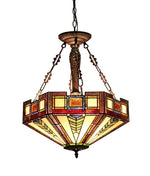 Chloe Lighting CH33421AM20-UH3 Baxter Tiffany-Style 3 Light Mission Inverted Ceiling Pendant Fixture 20`` Shade