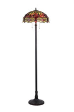 Chloe Lighting Ch3t471rd18-Fl2 "empress" Tiffany-Style Dragonfly 2 Light Floor Lamp 18" Shade