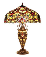 Chloe Lighting CH33473IV18-DT3 Sadie Tiffany-Style 3 Light Victorian Double Lit Table Lamp 18" Shade