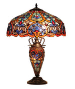 Chloe Lighting CH33473BV18-DT3 Sadie Tiffany-Style 3 Light Victorian Double Lit Table Lamp 18" Shade