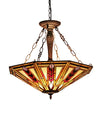 Chloe Lighting CH35001RM25-UH3 Jayden Tiffany-Style 3 Light Mission Inverted Ceiling Pendant Fixture 25`` Shade