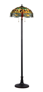 Chloe Lighting CH33471BD18-FL2 Empress Tiffany-style 2 Light Dragonfly Floor Lamp 18`` Shade