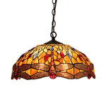 Chloe Lighting CH33471AD18-DH2 Empress Tiffany-Style 2 Light Dragonfly Ceiling Pendant Fixture 18`` Shade