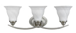 Chloe Lighting CH21013BN24-BL3 Orella Transitional 3 Light Brushed Nickel Bath Vanity Wall Fixture White Etched Glass 23.5`` Wide