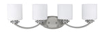 Chloe Lighting CH21015BN31-BL4 Prudence Transitional 4 Light Brushed Nickel Bath Vanity Wall Fixture White Etched Glass 31`` Wide