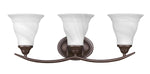 Chloe Lighting CH21013RB24-BL3 Orella Transitional 3 Light Rubbed Bronze Bath Vanity Wall Fixture White Etched Glass 23.5`` Wide