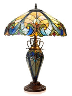 Chloe Lighting CH18780VA18-DT3 Liaison Tiffany-Style 3 Light Victorian Double Lit Table Lamp 18" Shade