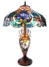 Chloe Lighting CH1B715BD17-DT3 Lydia Tiffany-Style 3 Light Victorian Double Lit Table Lamp 17" Shade