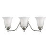 Chloe Lighting CH21016BN22-BL3 Della Transitional 3 Light Brushed Nickel Bath Vanity Wall Fixture White Alabaster Glass 21.5`` Wide